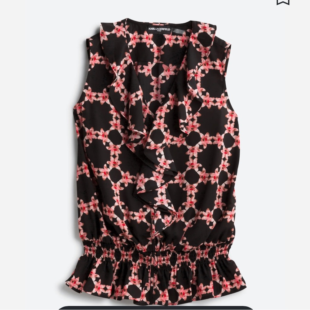 KARL LAGERFELD PARIS
Babeth Ruffle Detail Blouse